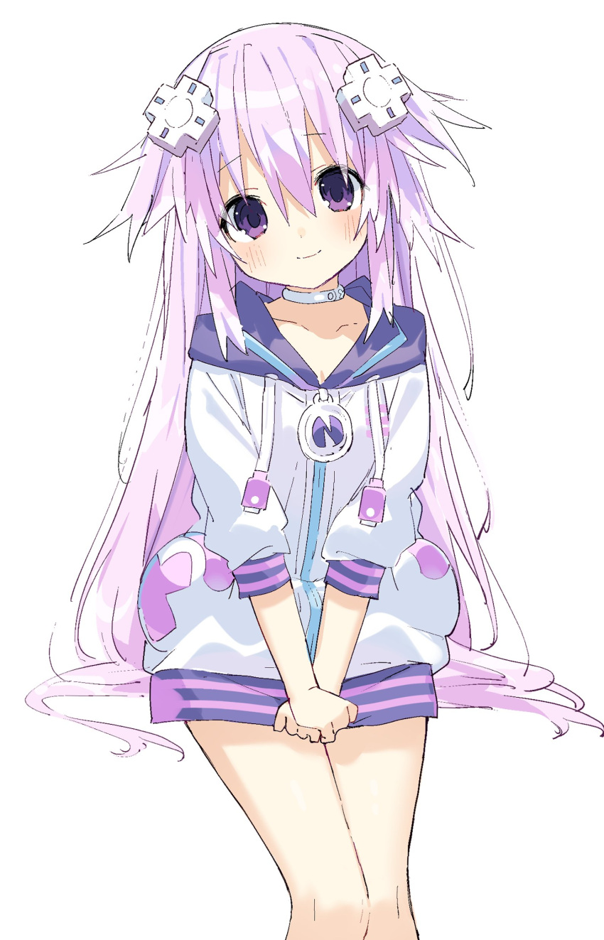 1girl, absurdres, adult_neptune, blush, bubun_oo, choker, cosplay, d-pad