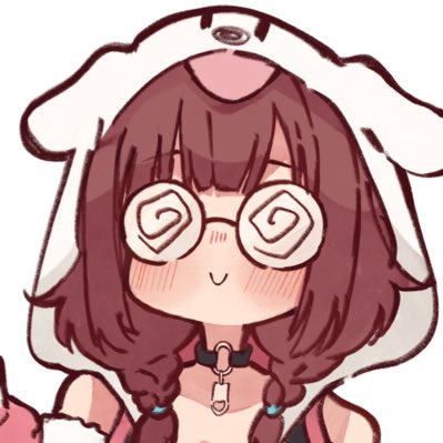 1girl, animal_hood, bare_shoulders, blunt_bangs, blush, braid, brown_hair, chibi