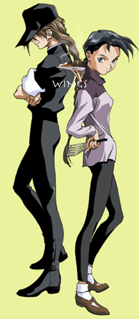 duo_maxwell, gundam, gundam_wing, hilde_schbeiker, long_hair