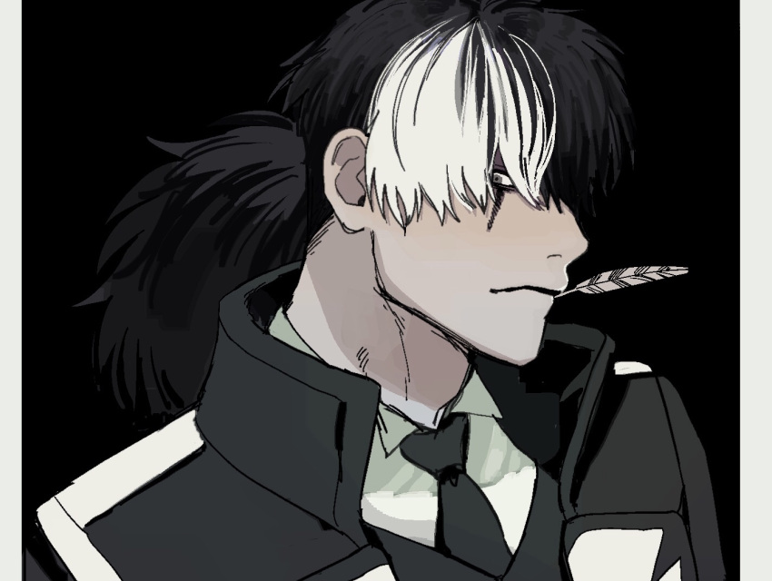 1boy, ace_attorney, black_eyeshadow, black_hair, black_jacket, black_necktie, closed_mouth, collared_shirt