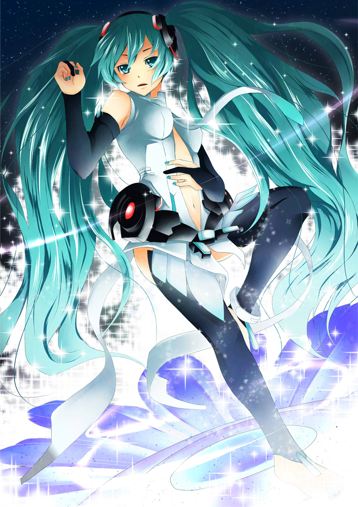 aqua_eyes, aqua_hair, bridal_gauntlets, hatsune_miku, hatsune_miku_(append), hitomi2230, long_hair, miku_append