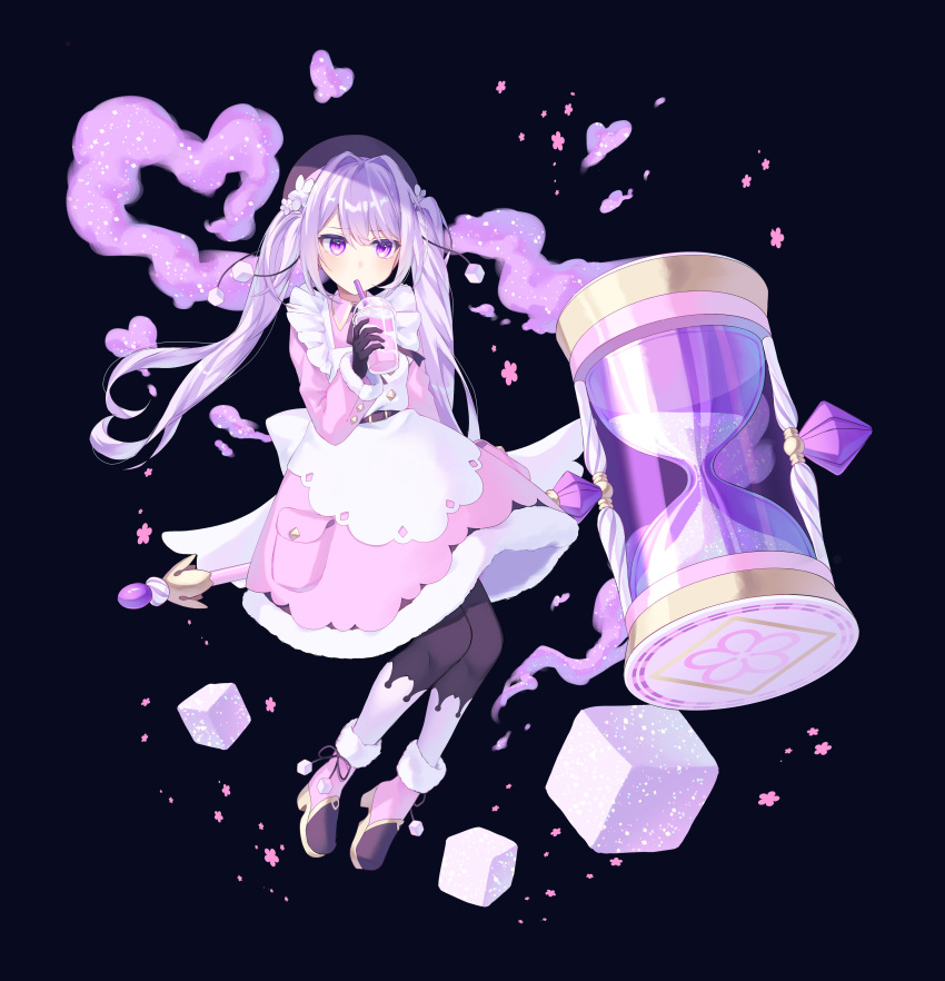 1girl, absurdres, apron, arm_at_side, back_bow, bag, belt, belt_buckle