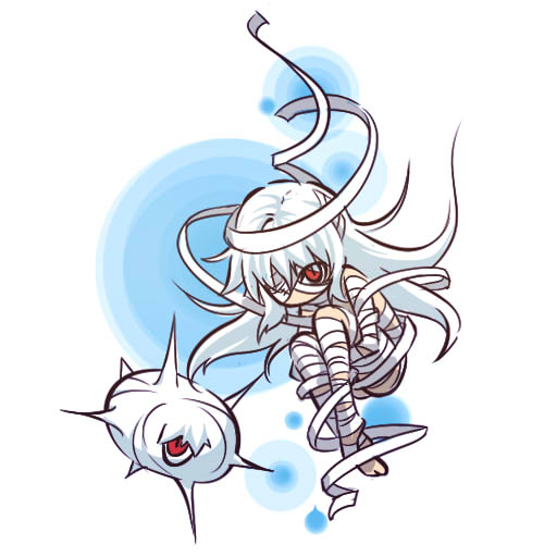 1girl, bandages, hitec, long_hair, moemon, mummy, personification, pokemon