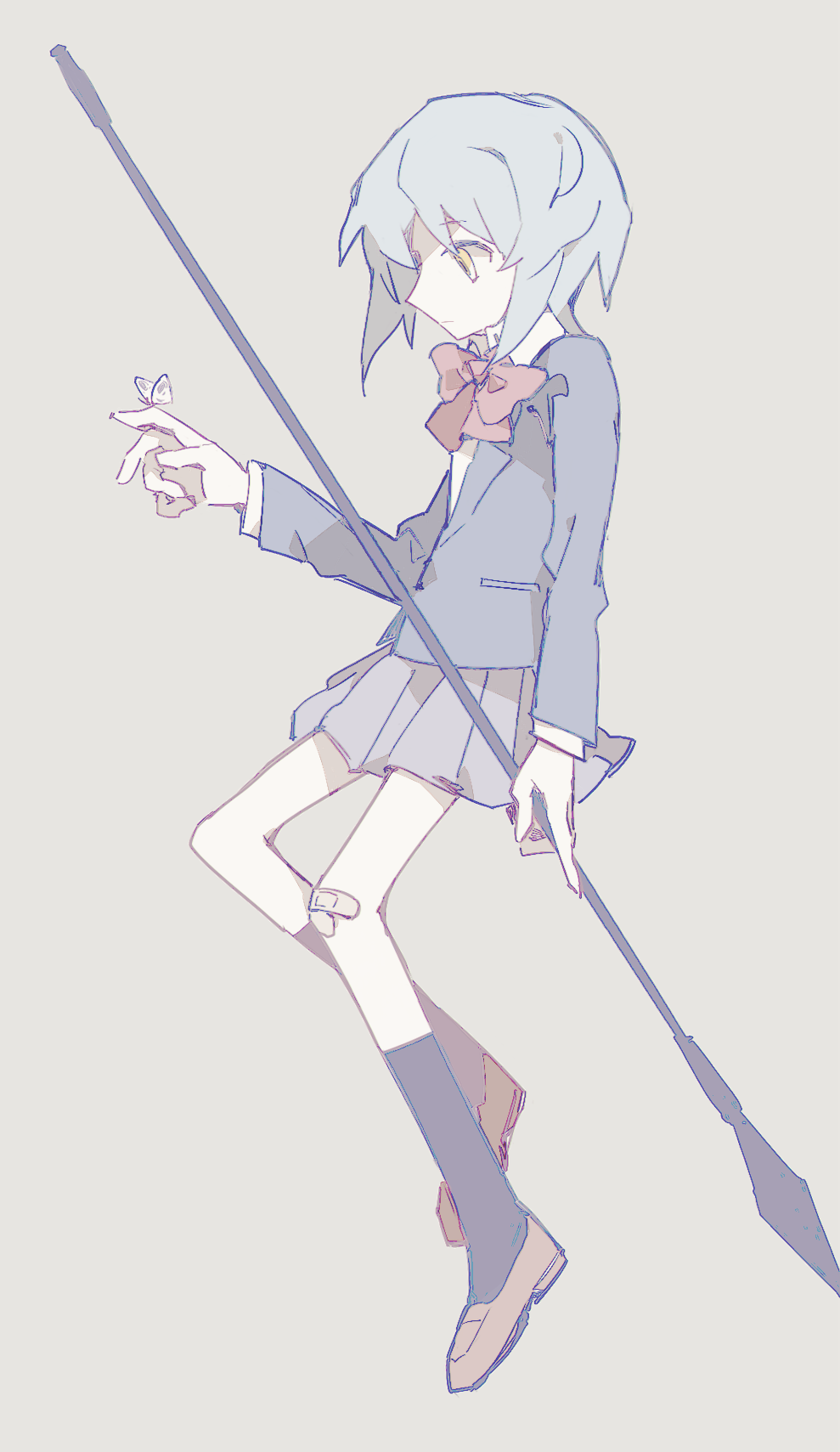 1girl, bandaid, bandaid_on_knee, bandaid_on_leg, black_jacket, black_socks, blazer, bow