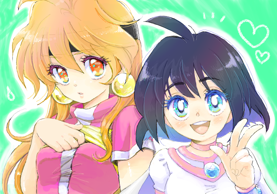 amelia_wil_tesla_seyruun, black_hair, blue_eyes, face, hands, hoshino_lala, lina_inverse, multiple_girls