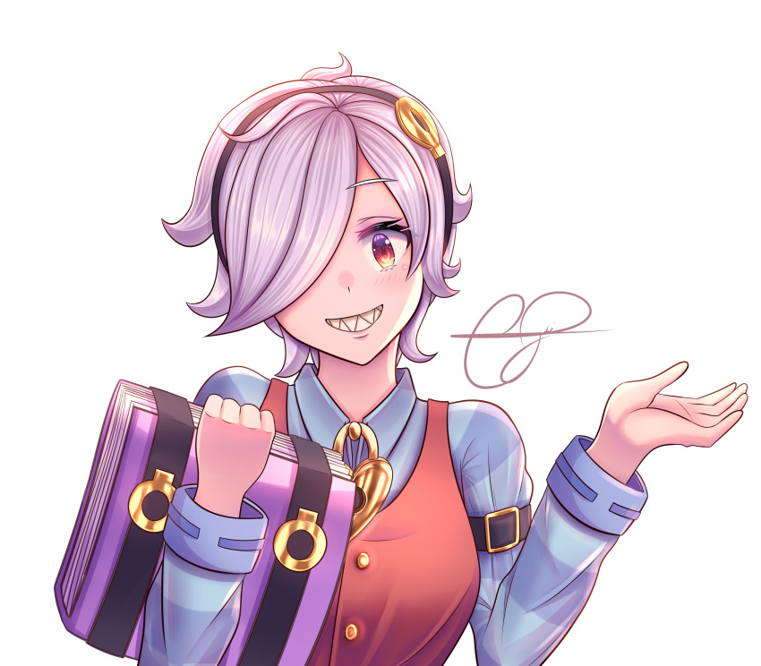 1girl, absurdres, bad_hands, blue_necktie, blue_shirt, book, brawl_stars, brown_eyes