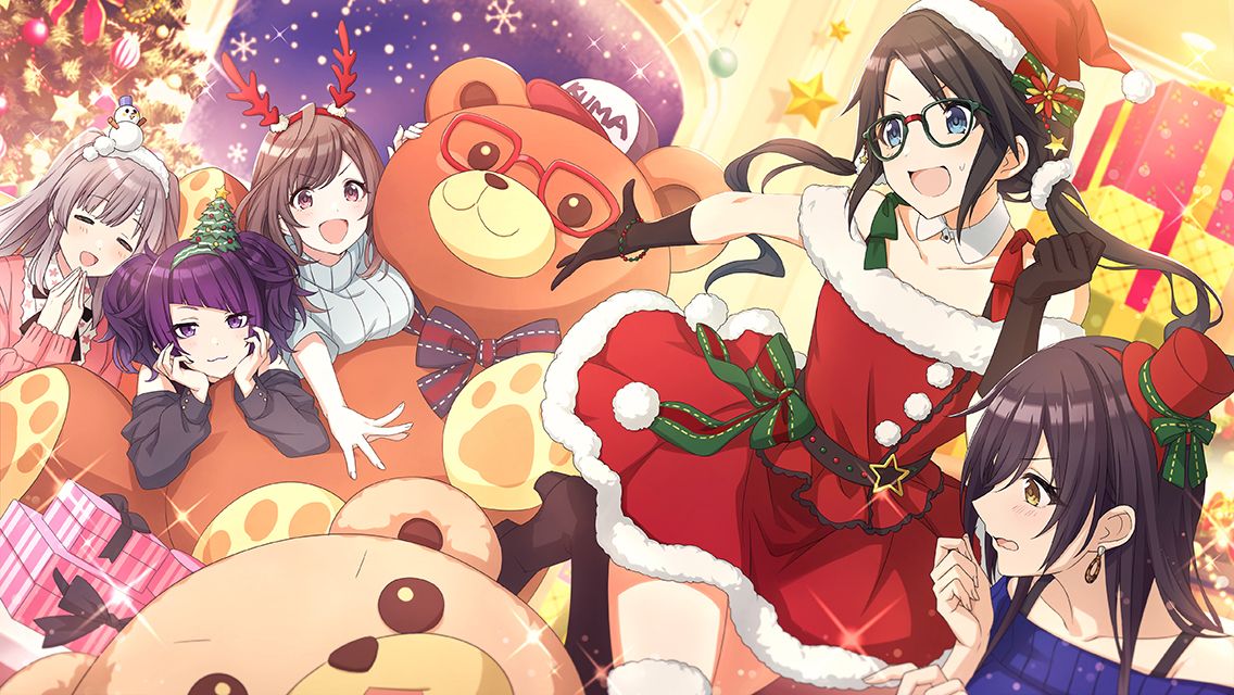 5girls, :3, =_=, animal, antlers, baseball_cap, belt, black_gloves