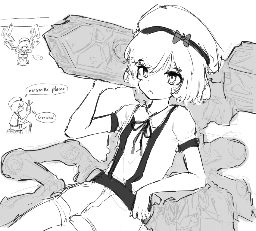 1girl, artist_request, battle_of_titans, extra_legs, hat, highres, mecha_musume, mechanical_legs