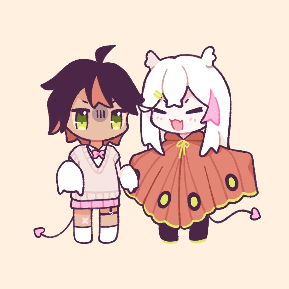 antennae, black_hair, black_shorts, brown_cardigan, cardigan, chibi, cloak, head_wings