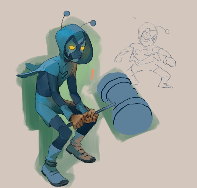 blue_beetle, blue_beetle_(2023), blue_footwear, blue_theme, boots, chipote_chillon, cosplay, crossover