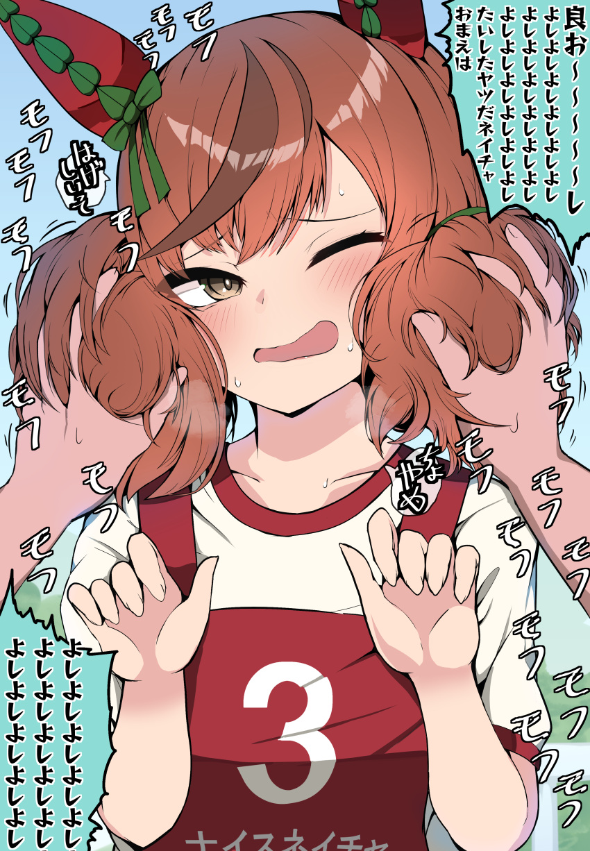 1girl, absurdres, akizuki_shigure, animal_ears, blush, brown_eyes, brown_hair, collarbone