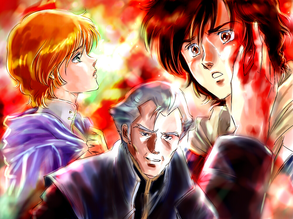 banagher_links, cardeas_vist, green_eyes, gundam, gundam_unicorn, orange_hair, rffcq251, sad