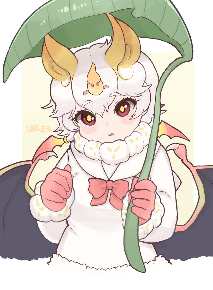 1girl, animal_ears, bat_ears, bat_girl, bat_wings, blonde_hair, blush, bow