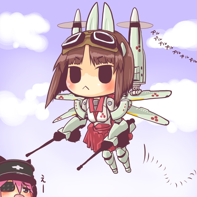 asuka_(busou_shinki), black_hair, blue_eyes, busou_shinki, chibi, dd_(artist), doll_joints, mecha_musume