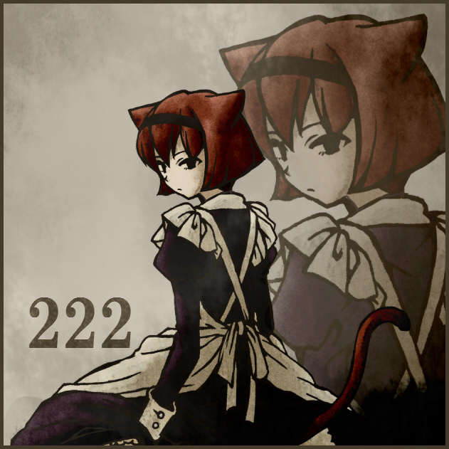 cat_ears, hairband, looking_back, maid, number, numbers, r_dorothy_wayneright, shirakawa_(whitemist)