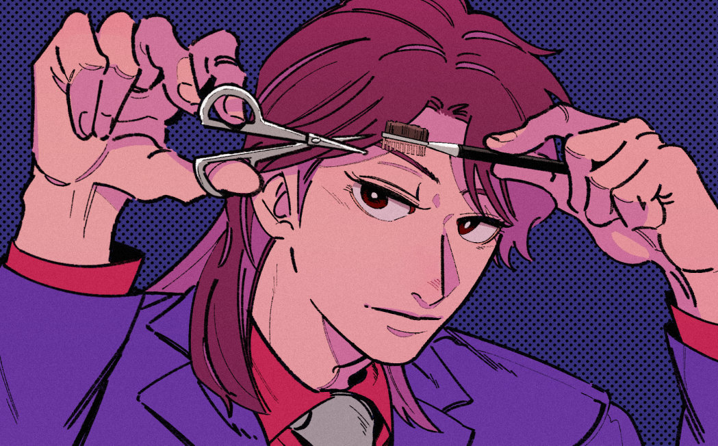 1boy, bright_pupils, brown_eyes, brown_hair, closed_mouth, collared_shirt, commentary_request, expressionless