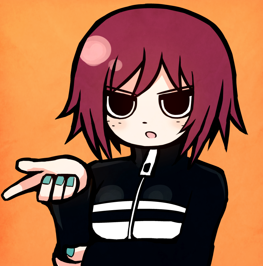 :o, arm_under_breasts, black_cardigan, blush, bob_cut, breasts, cardigan, choppy_bangs