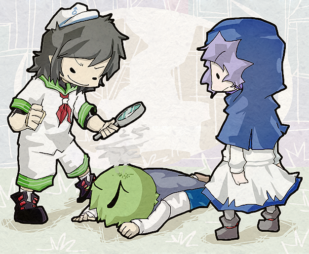 chibi, hat, kumoi_ichirin, littleshrimp, murasa_minamitsu, short_hair, touhou, wriggle_nightbug