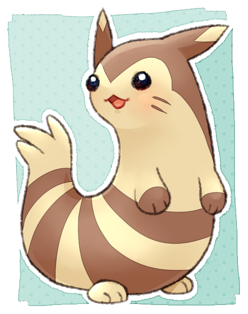 brown_fur, full_body, furret, nark, no_humans, open_mouth, outline, pokemon