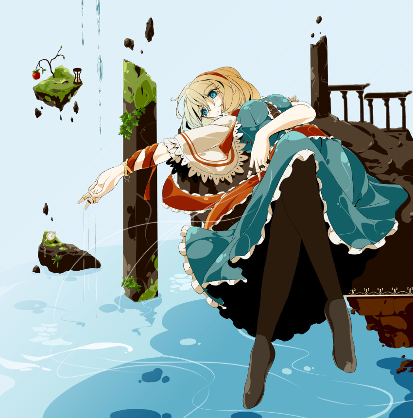 alice_margatroid, blonde_hair, blue_eyes, hairband, highres, pantyhose, ribbon, ryuu_(tsukinoyuki)