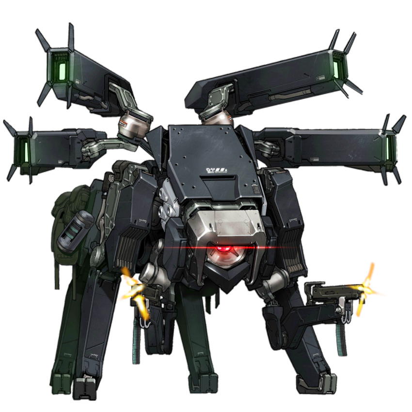 artist_request, belt_feed, cbj-ms, cerberus_(girls'_frontline), check_weapon, dual_wielding, eye_trail, firing