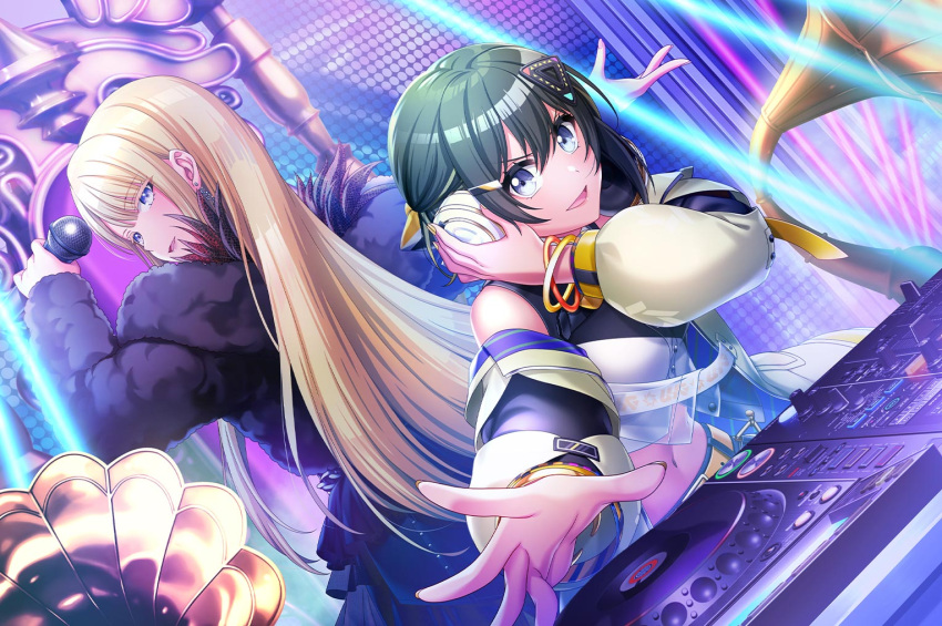 akashi_maho, black_hair, blue_eyes, d4dj, jacket, neo_(d4dj), short_hair, smile