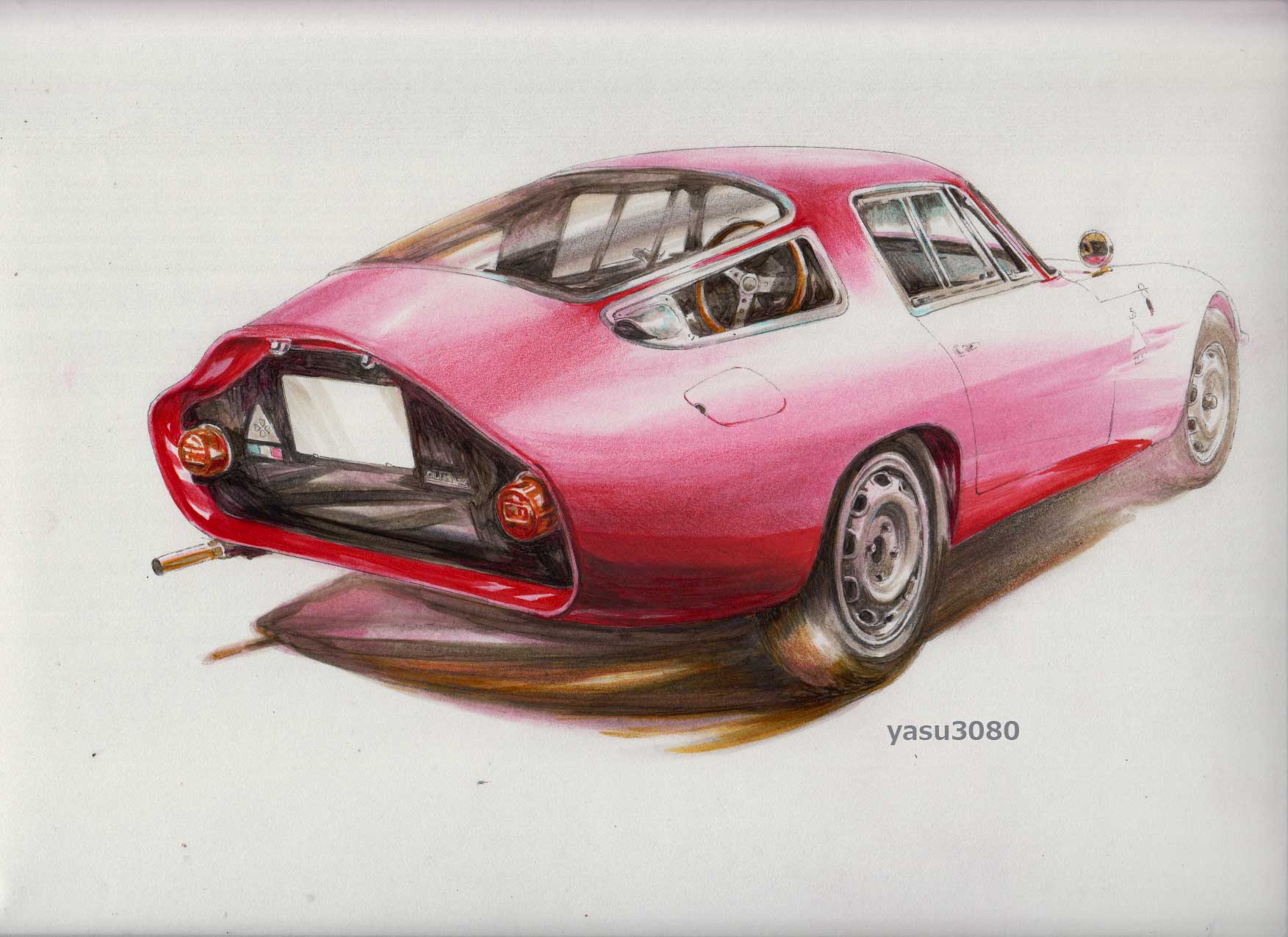 alfa_romeo, alfa_romeo_giulia, artist_name, car, commentary, exhaust_pipe, highres, motor_vehicle