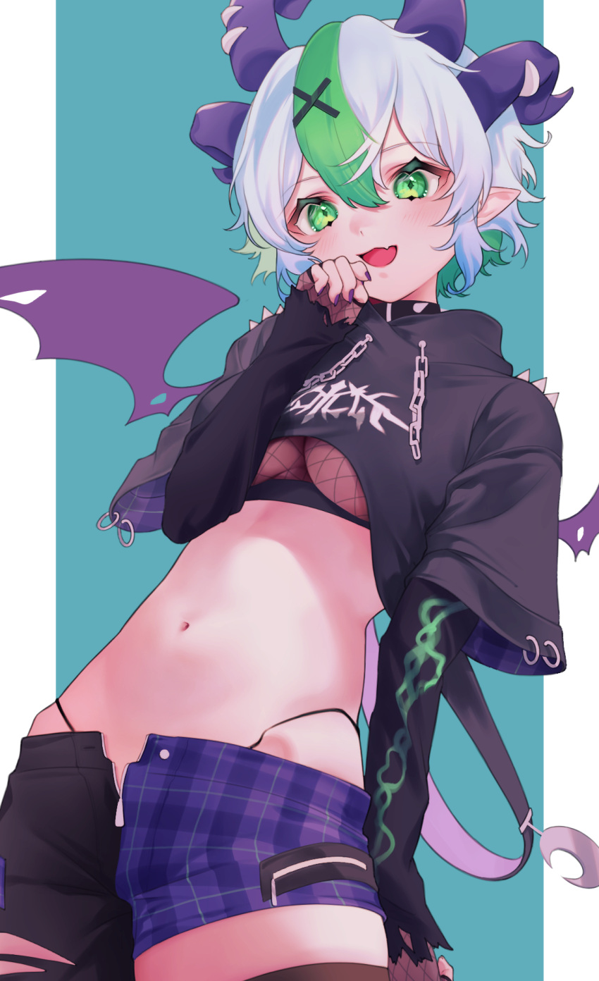 1girl, amane_0e0, belt, black_collar, black_hoodie, black_shirt, black_thighhighs, blush