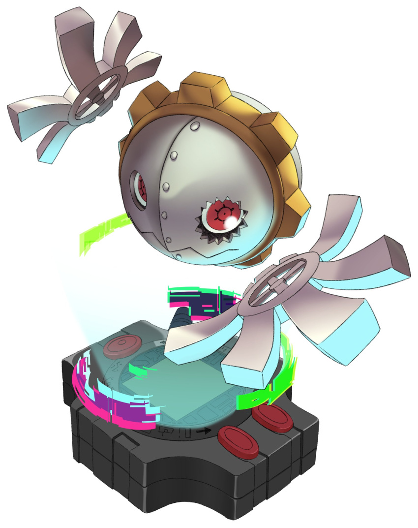 1other, digimon, digimon_(creature), digivice, gears, hagurumon, highres, liecomj
