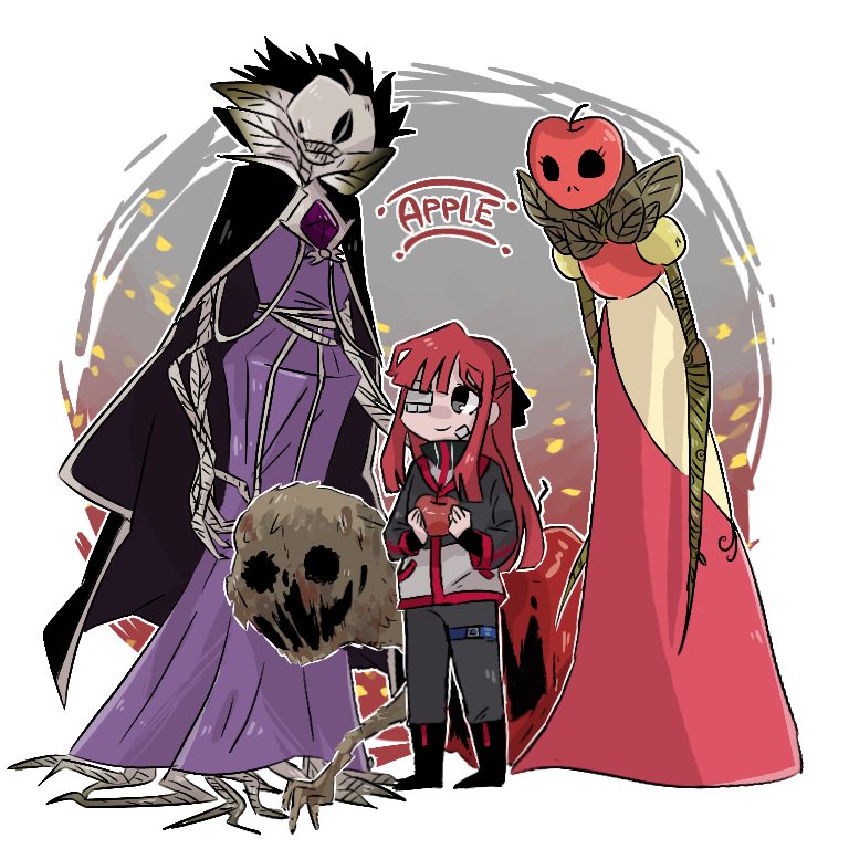 1girl, apple, black_bow, black_cape, black_eyes, black_footwear, black_jacket, black_pants