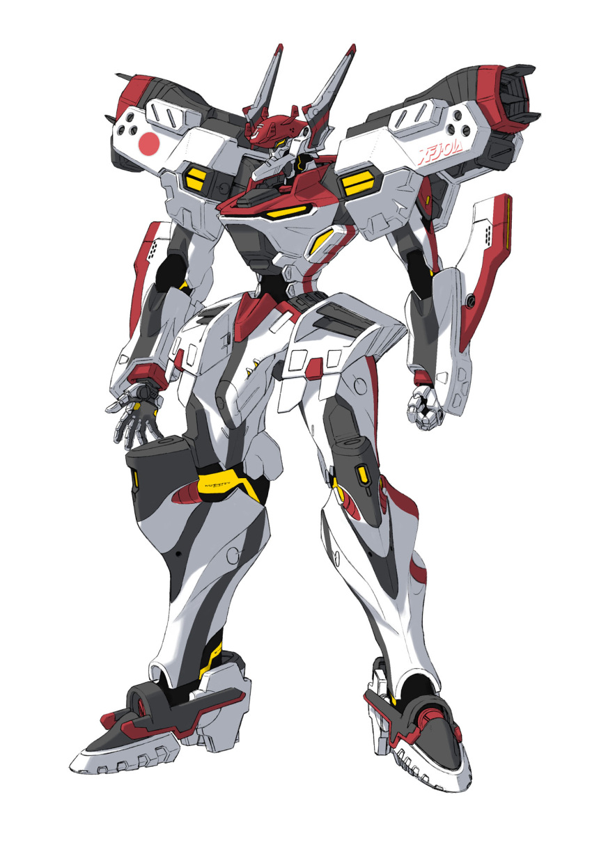 clenched_hand, full_body, highres, japanese_flag, mecha, muv-luv, muv-luv_alternative, muv-luv_total_eclipse