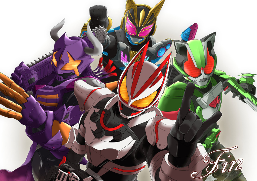 +_+, 1girl, 3boys, absurdres, animal_ears, armor, axe, beat_axe