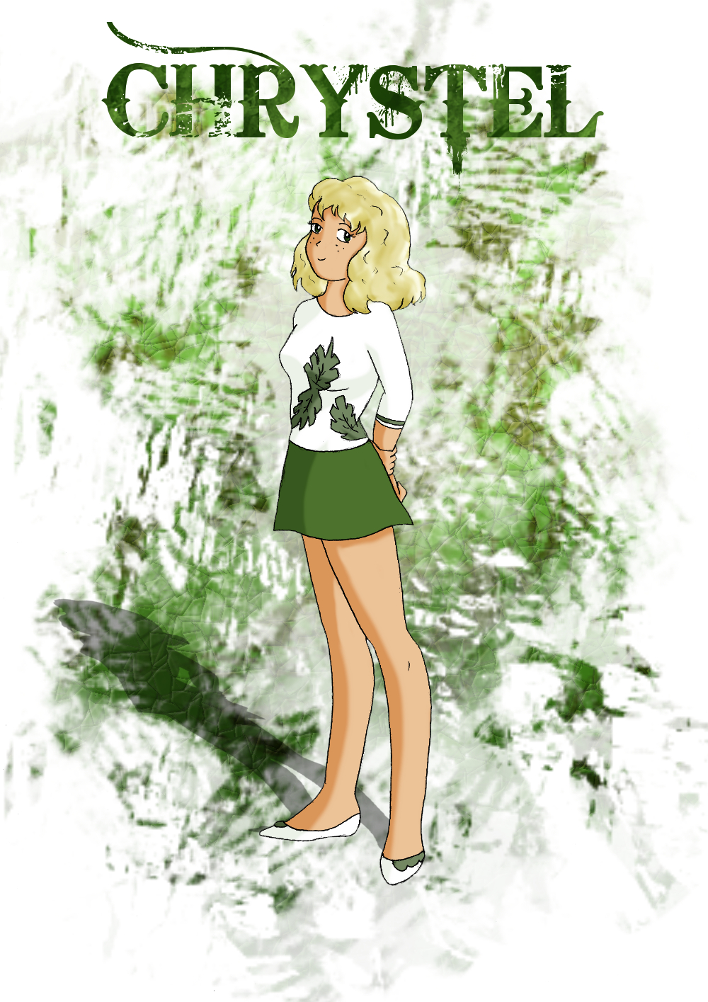 blonde_hair, chrystel, damsel_comics, highres, miniskirt, original, skirt