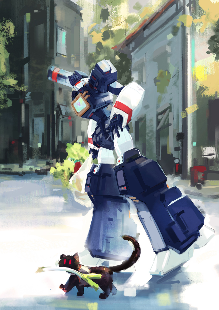absurdres, assault_visor, bag, cat, chinese_commentary, daier, decepticon, food