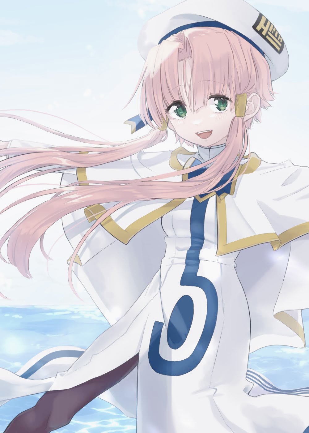 1girl, aogirism, aria, aria_company_uniform, beret, blue_bow, blue_bowtie, blue_ribbon