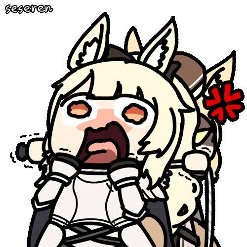 anger_vein, angry, animal_ears, arknights, blemishine_(arknights), crying_aqua, crying_aqua_(meme), multiple_girls