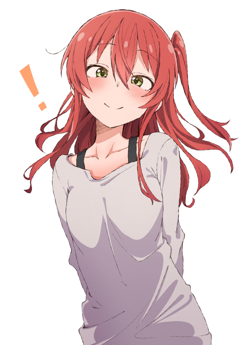 !, 1girl, arms_behind_back, blush, bocchi_the_rock!, closed_mouth, collarbone, eitopondo