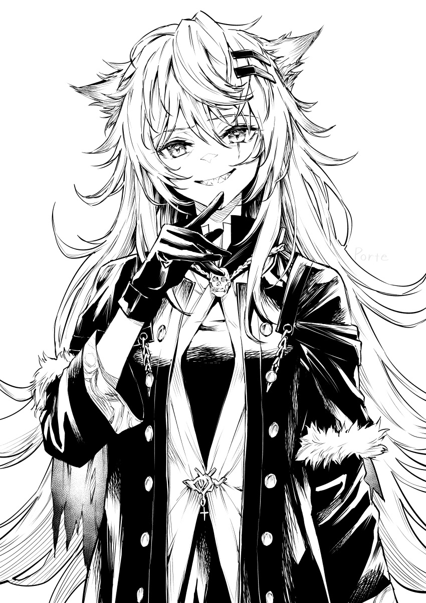 1girl, absurdres, animal_ear_fluff, animal_ears, arknights, artist_name, black_gloves, coat