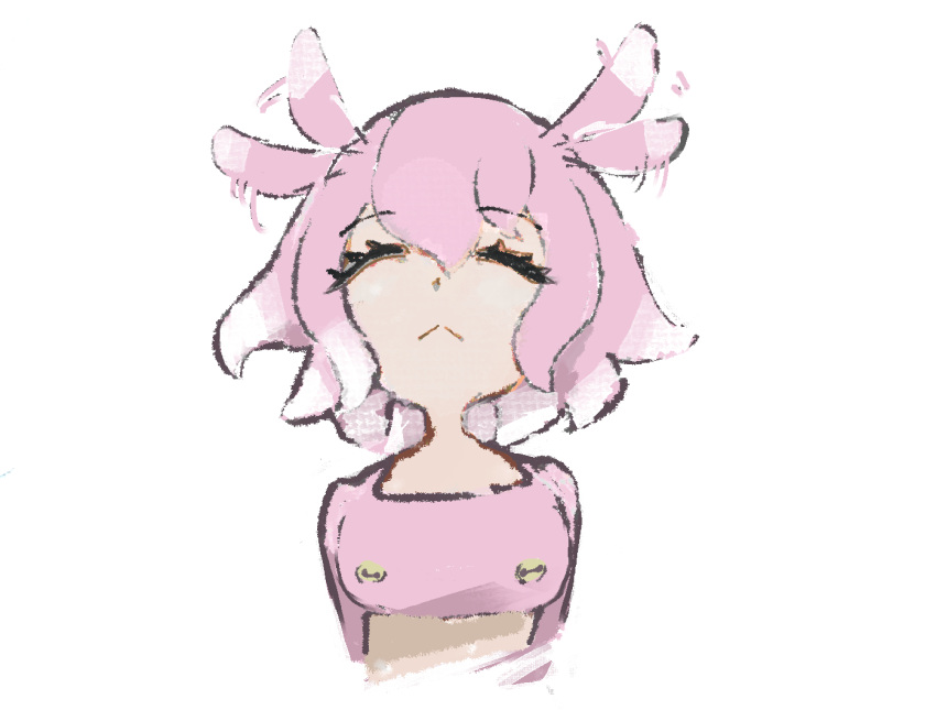 1girl, afterimage, chibi, closed_eyes, closed_mouth, cropped_arms, cropped_shirt, cropped_torso