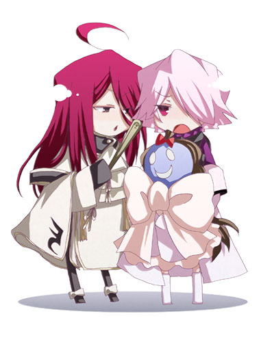 blush, boots, brown_hair, chibi, cocorosso, dress, emily_(pandora_hearts), fan