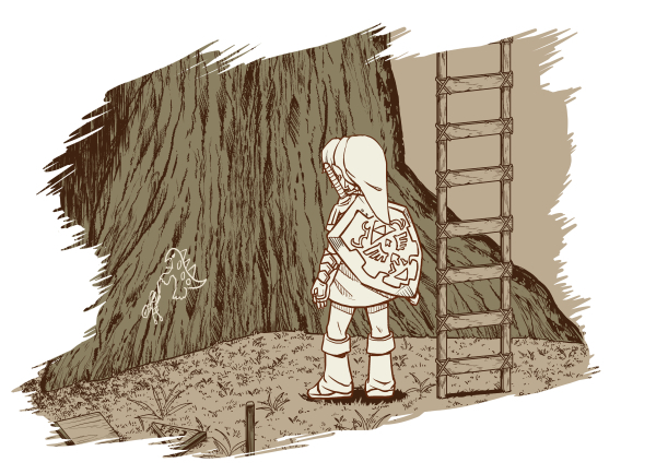 1boy, armor, boots, child's_drawing, commentary_request, dinosaur, fighting, from_behind