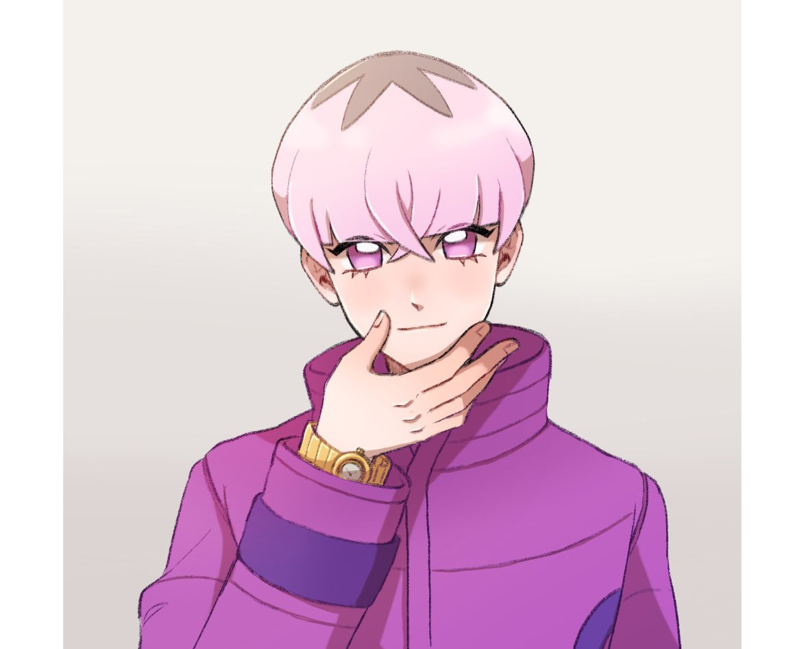 1boy, bede_(pokemon), bede_(pokemon)_(cosplay), closed_mouth, coat, commentary, cosplay, crossed_bangs