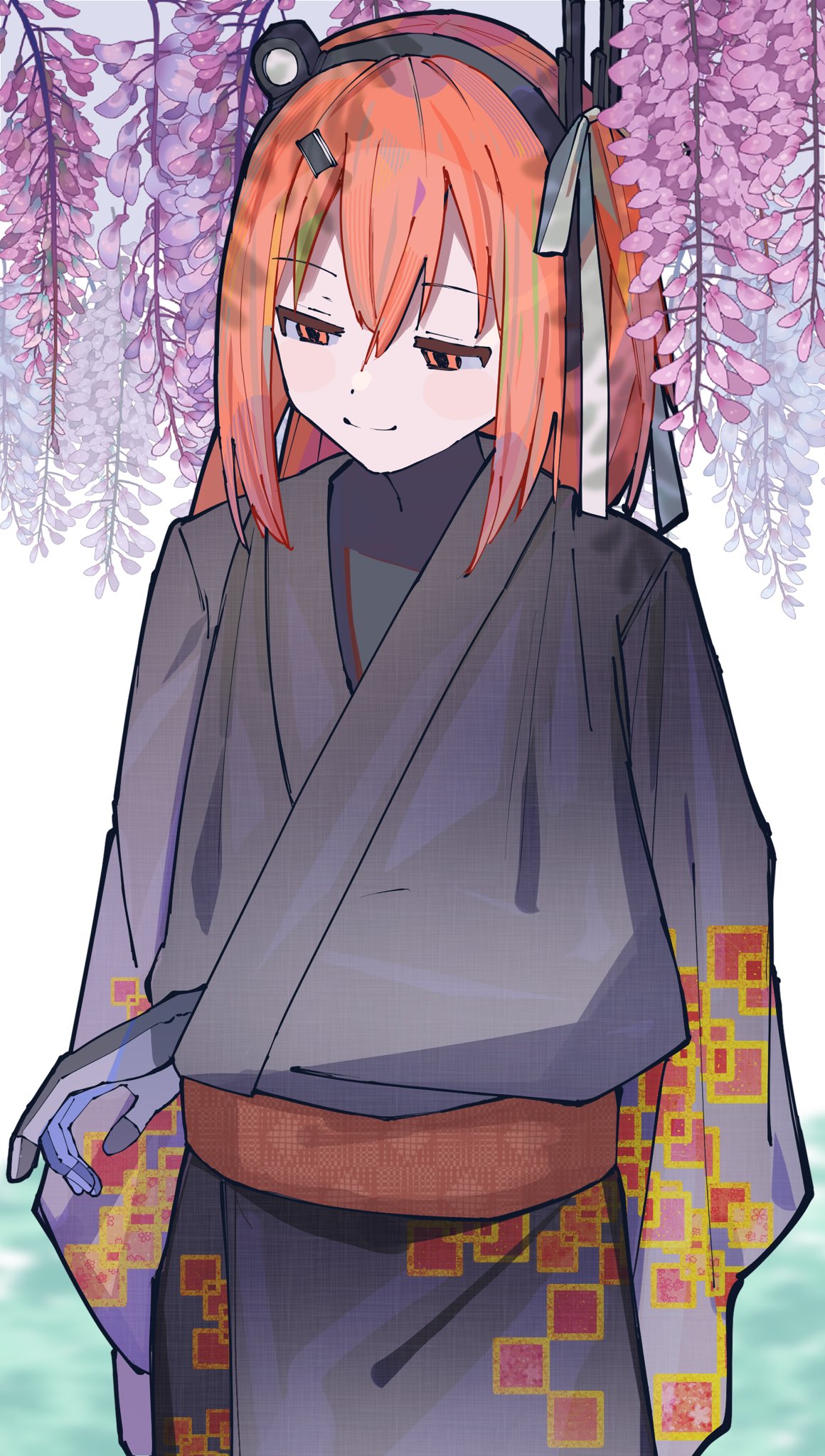 1girl, a.i._voice, adachi_rei, alternate_costume, arm_at_side, arm_out_of_sleeve, arm_rest, black_gloves