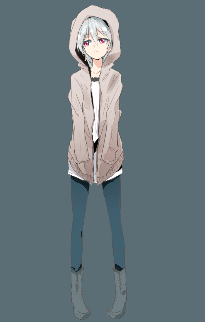 casual, darker_than_black, hands_in_pockets, hood, hoodie, looking_away, maromi_(am97), maromi_(artist)