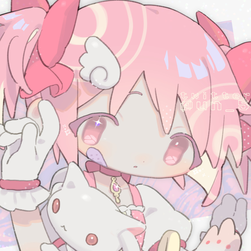 1girl, 1other, :3, absurdres, bandaid, bandaid_on_face, bow, center_frills