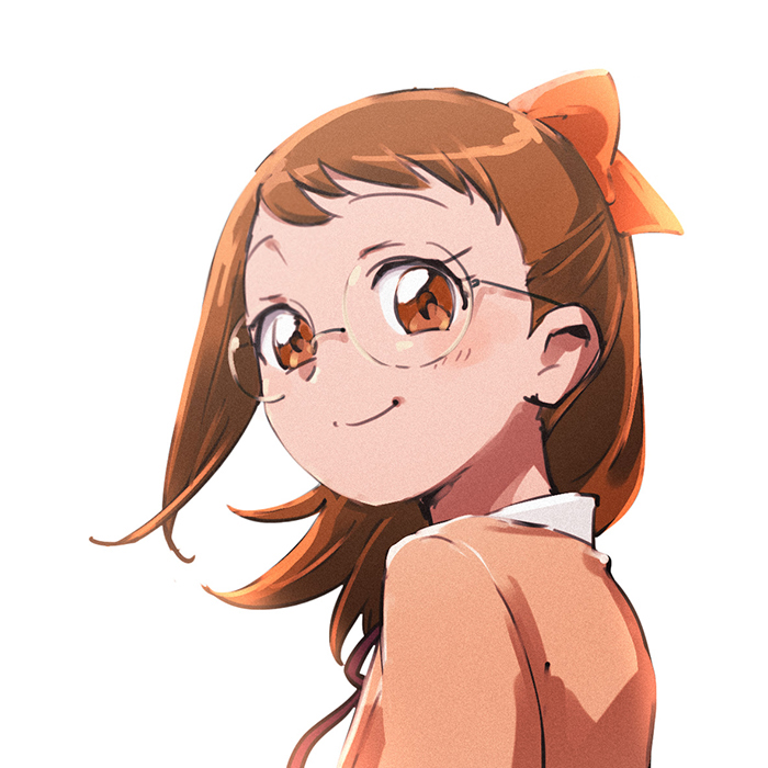 1girl, aged_up, blush, bow, brown_eyes, brown_hair, closed_mouth, collared_shirt