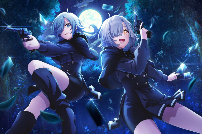 d4dj, elsie_(d4dj), grey_hair, jacket, short_hair, smile, yellow_eyes