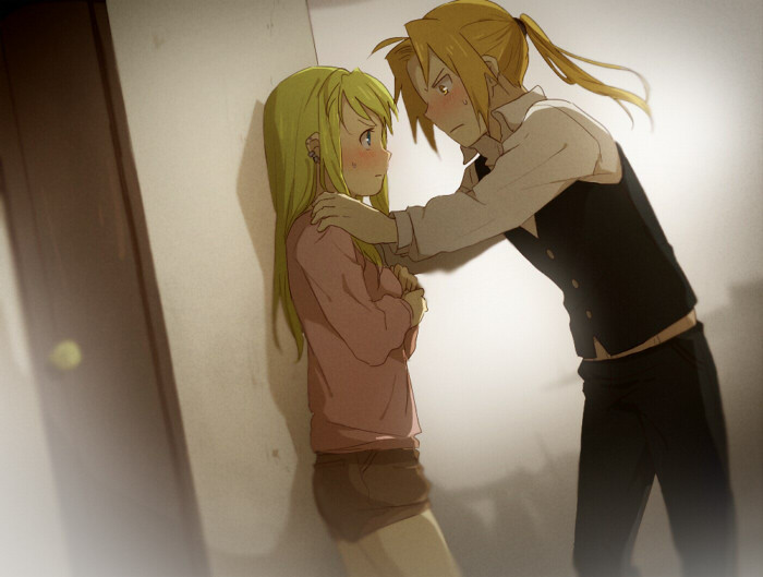blonde_hair, blue_eyes, blush, earrings, edward_elric, fullmetal_alchemist, jewelry, riru