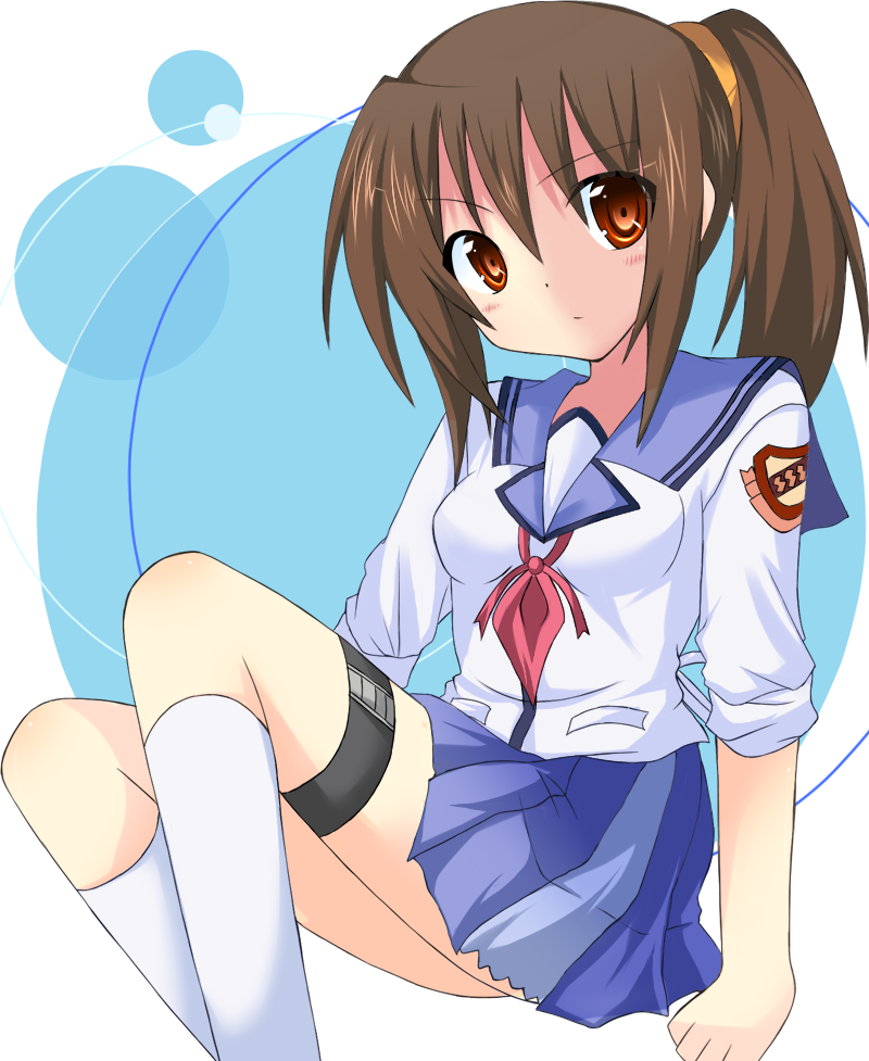 brown_eyes, brown_hair, hisako, hisako_(angel_beats!), kamioto_musu, llquit, long_hair, ponytail