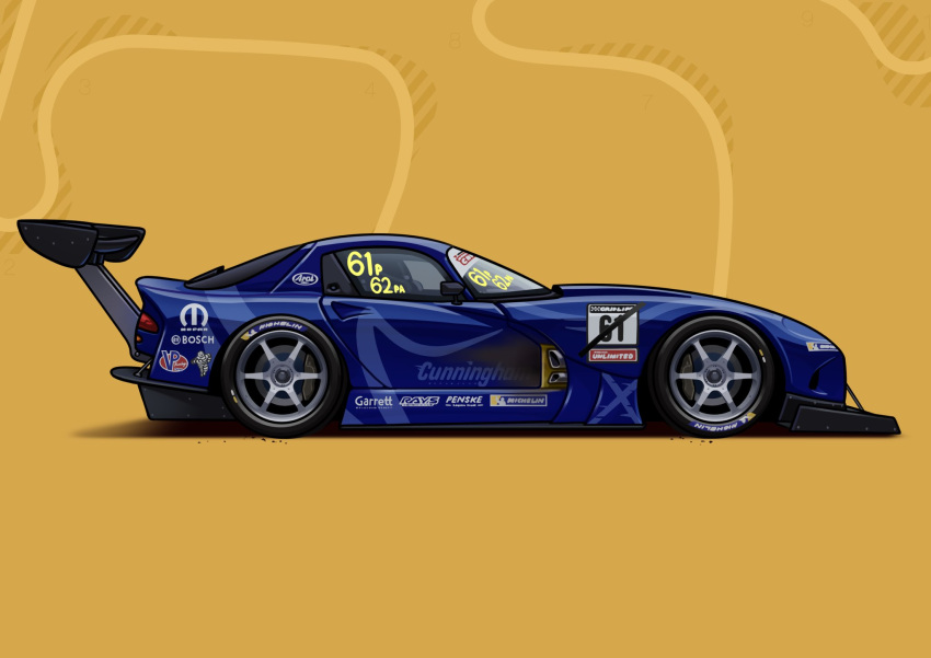 arhentol, car, dodge_(company), dodge_viper, from_side, highres, logo, michelin